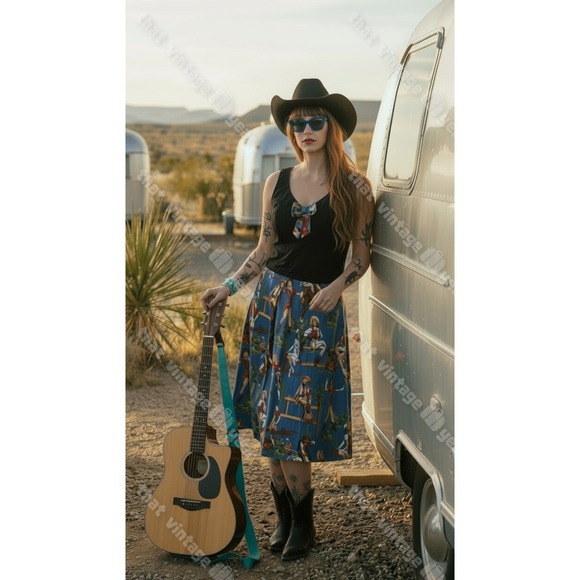 Unique Vintage Dresses & Skirts - Unique Vintage Rock Steady Retro Western Pin Up Dress, Cowgirl XL $195